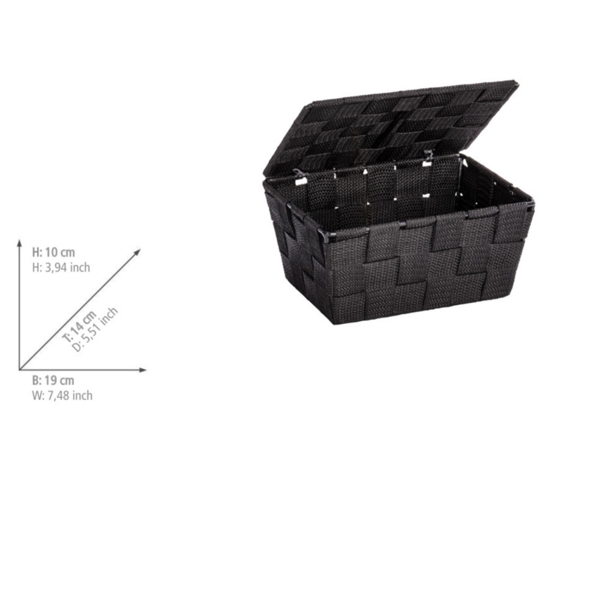WENKO 22197100 - ADRIA Basket 19x14 cm Black