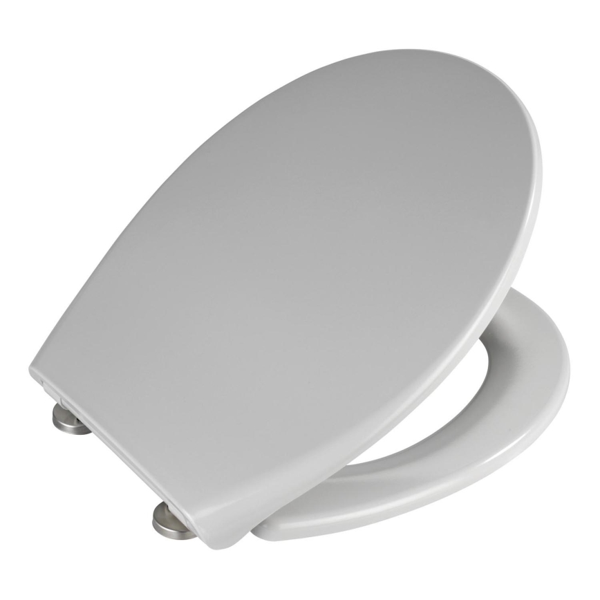 WENKO 22402100-WC toilet seat SAMOS 44.5 x 37.5 cm grey/silver