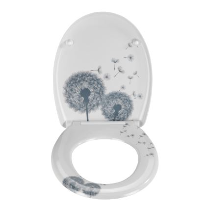 WENKO 22409100-WC ASTERA Toilet Seat 45 x 38 cm, Multicolored/Silver