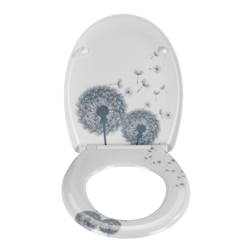 WENKO 22409100-WC ASTERA Toilet Seat 45 x 38 cm, Multicolored/Silver