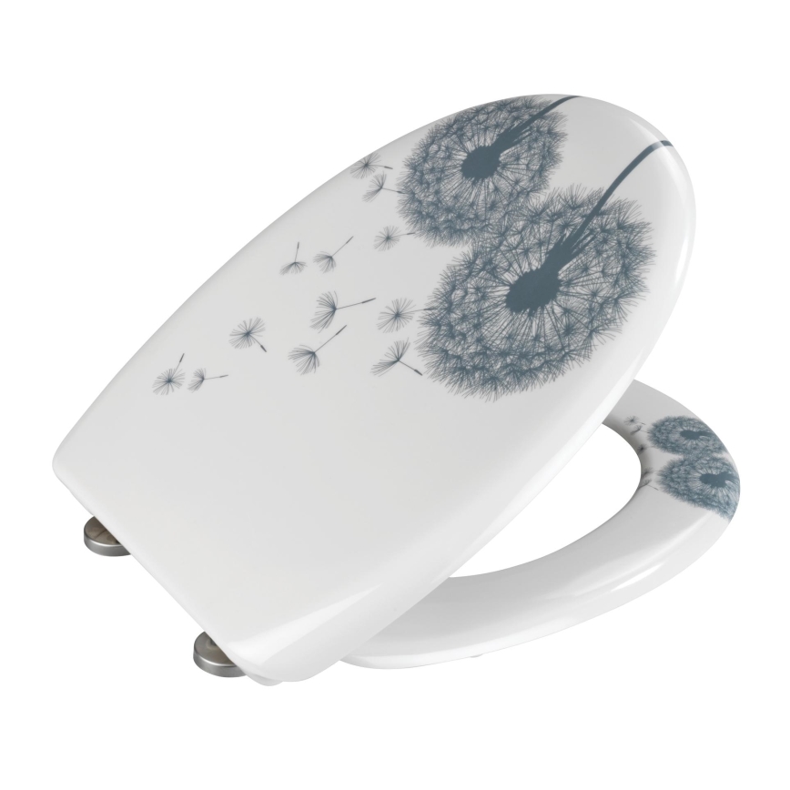 WENKO 22409100-WC ASTERA Toilet Seat 45 x 38 cm, Multicolored/Silver