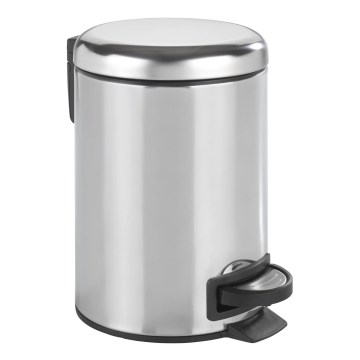 WENKO 22444100 - LEMAN Waste Bin 17x25 cm stainless steel/silver/black