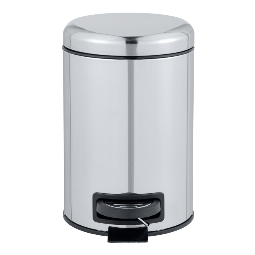 WENKO 22444100 - LEMAN Waste Bin 17x25 cm stainless steel/silver/black
