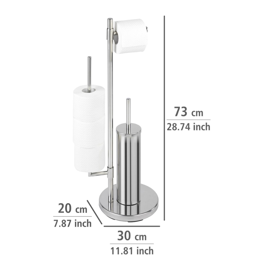 WENKO 22512100 - UNIVERSALO NEO Toilet Brush 30x73 cm stainless steel/silver