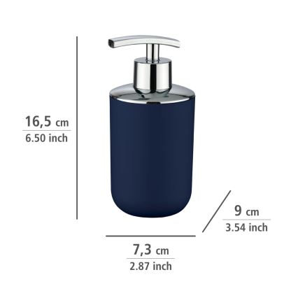WENKO 22519100 - BRASIL Soap Dispenser 320 ml, Blue/Polished Chrome