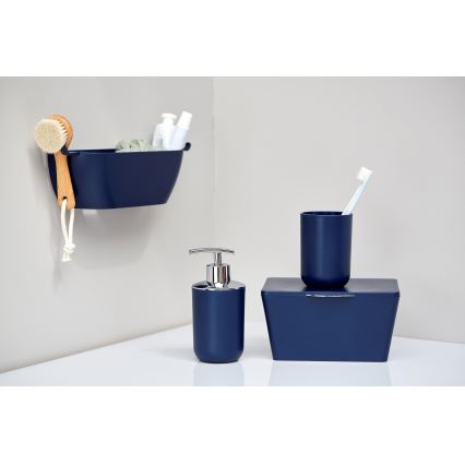WENKO 22519100 - BRASIL Soap Dispenser 320 ml, Blue/Polished Chrome