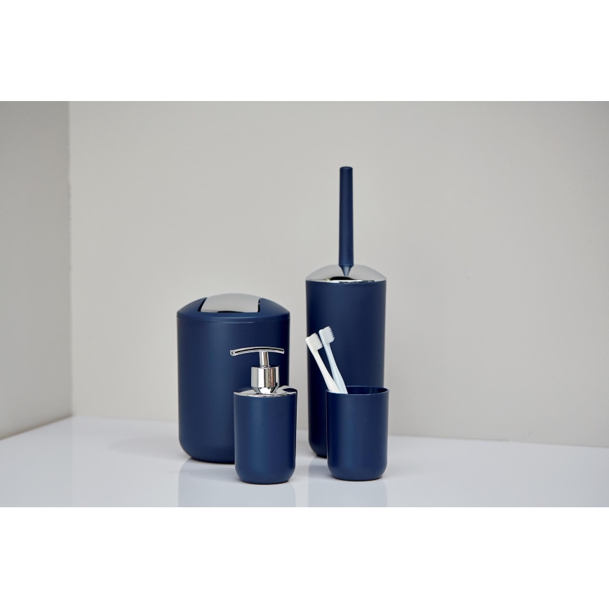 WENKO 22519100 - BRASIL Soap Dispenser 320 ml, Blue/Polished Chrome