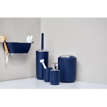 WENKO 22520100 - BRASIL Bin 14 x 21 cm, Blue/Shiny Chrome