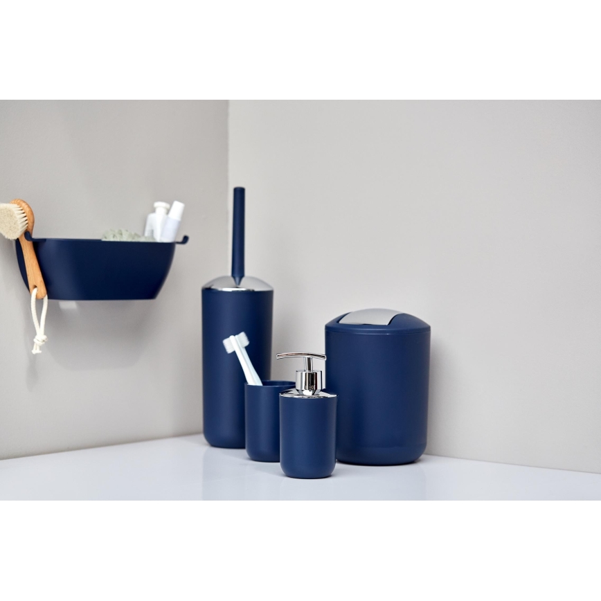 WENKO 22520100 - BRASIL Bin 14 x 21 cm, Blue/Shiny Chrome