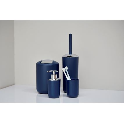 WENKO 22520100 - BRASIL Bin 14 x 21 cm, Blue/Shiny Chrome