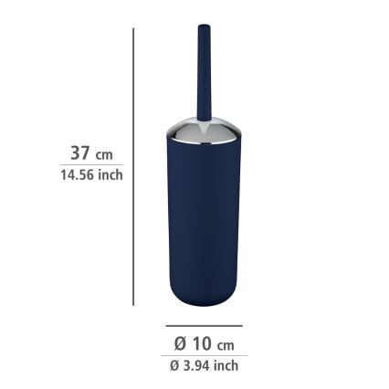 WENKO 22522100 - BRASIL Toilet Brush 10 x 37 cm, Blue / Polished Chrome