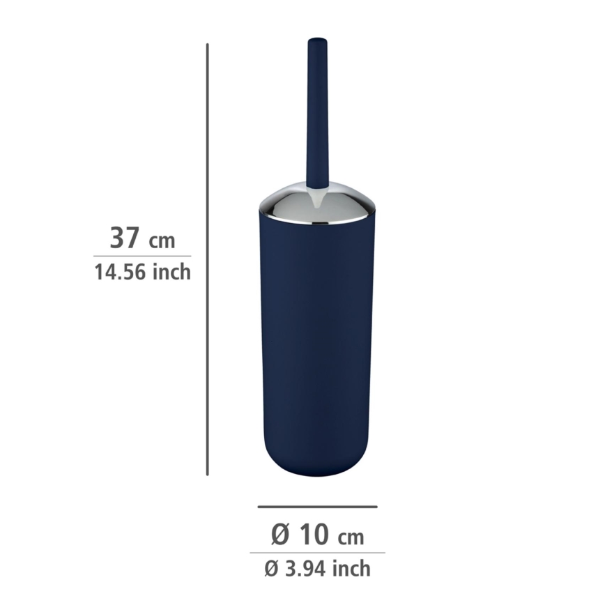 WENKO 22522100 - BRASIL Toilet Brush 10 x 37 cm, Blue / Polished Chrome