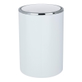 WENKO 22554100 - INCA Waste Bin 18,5x25,5 cm white/glossy chrome