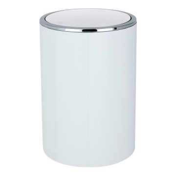 WENKO 22554100 - INCA Waste Bin 18,5x25,5 cm white/glossy chrome