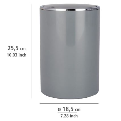 WENKO 22562100 - INCA Bin 18.5 x 25.5 cm grey/polished chrome