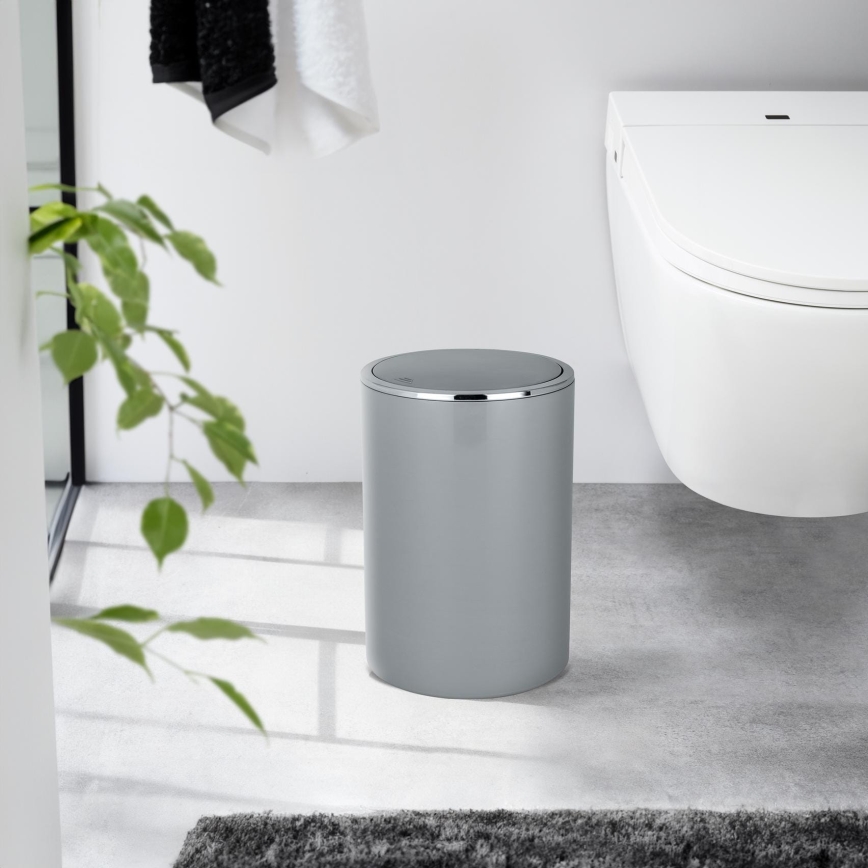 WENKO 22562100 - INCA Bin 18.5 x 25.5 cm grey/polished chrome