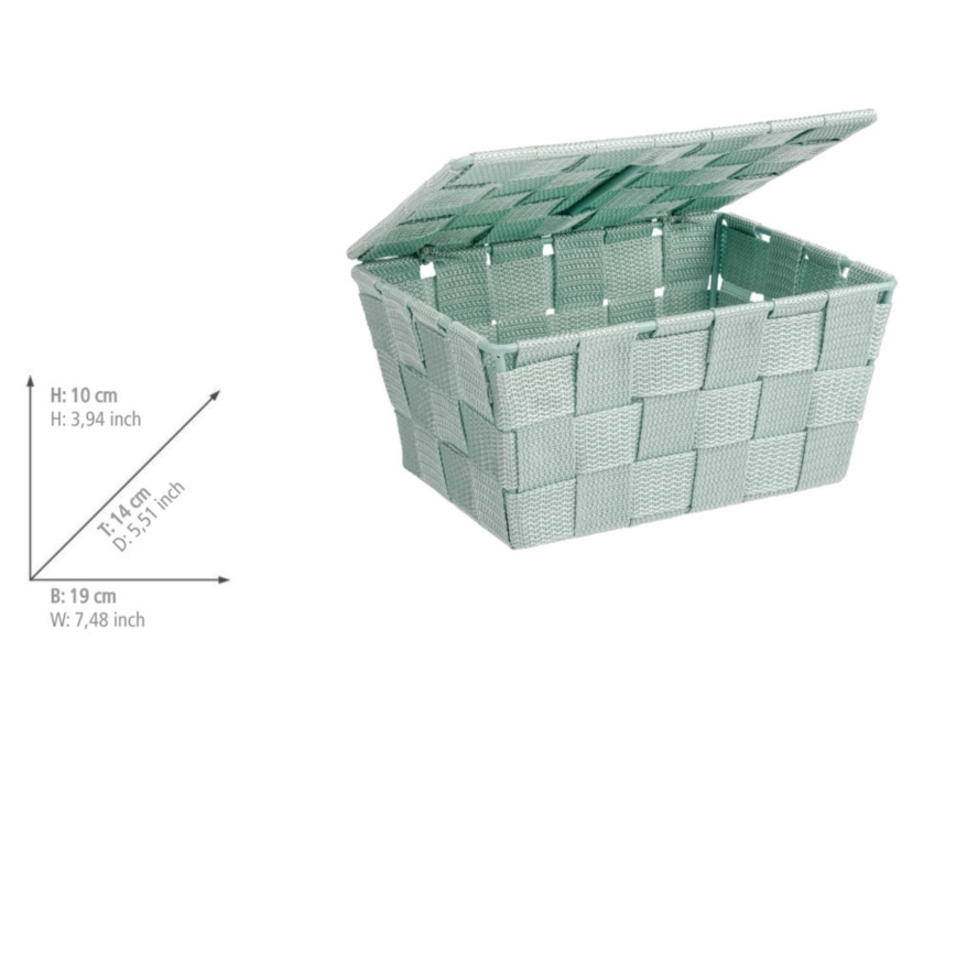 WENKO 22573100 - ADRIA Basket 19x14 cm green