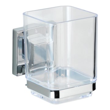 WENKO 22680100 -Tumbler VACUUM-LOC QUADRO ED 7,5x10 cm silver/gloss chrome/clear