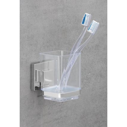 WENKO 22680100 -Tumbler VACUUM-LOC QUADRO ED 7,5x10 cm silver/gloss chrome/clear