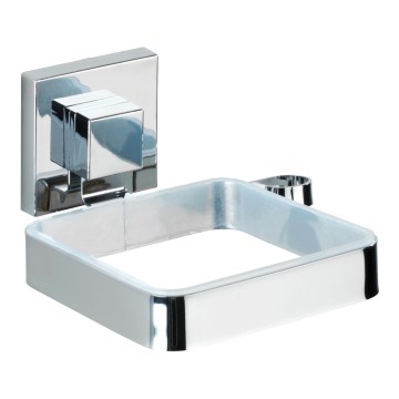 WENKO 22682100 -Hair dryer holder VACUUM-LOC QUADRO ED 13.5x14 cm silver/chrome