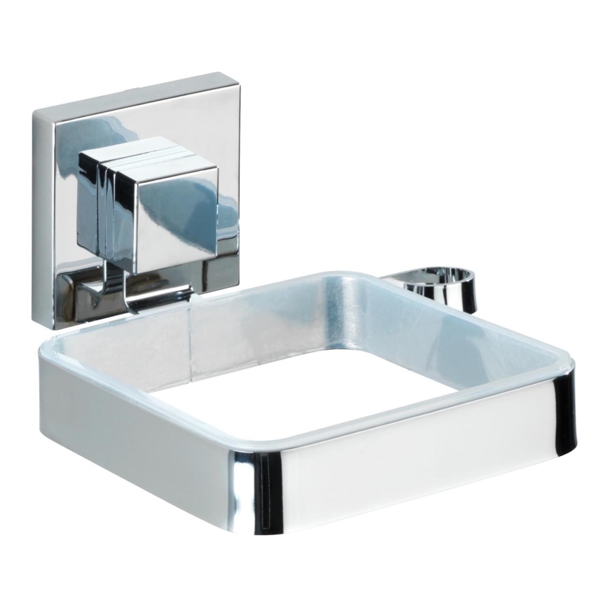 WENKO 22682100 -Hair dryer holder VACUUM-LOC QUADRO ED 13.5x14 cm silver/chrome