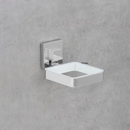 WENKO 22682100 -Hair dryer holder VACUUM-LOC QUADRO ED 13.5x14 cm silver/chrome