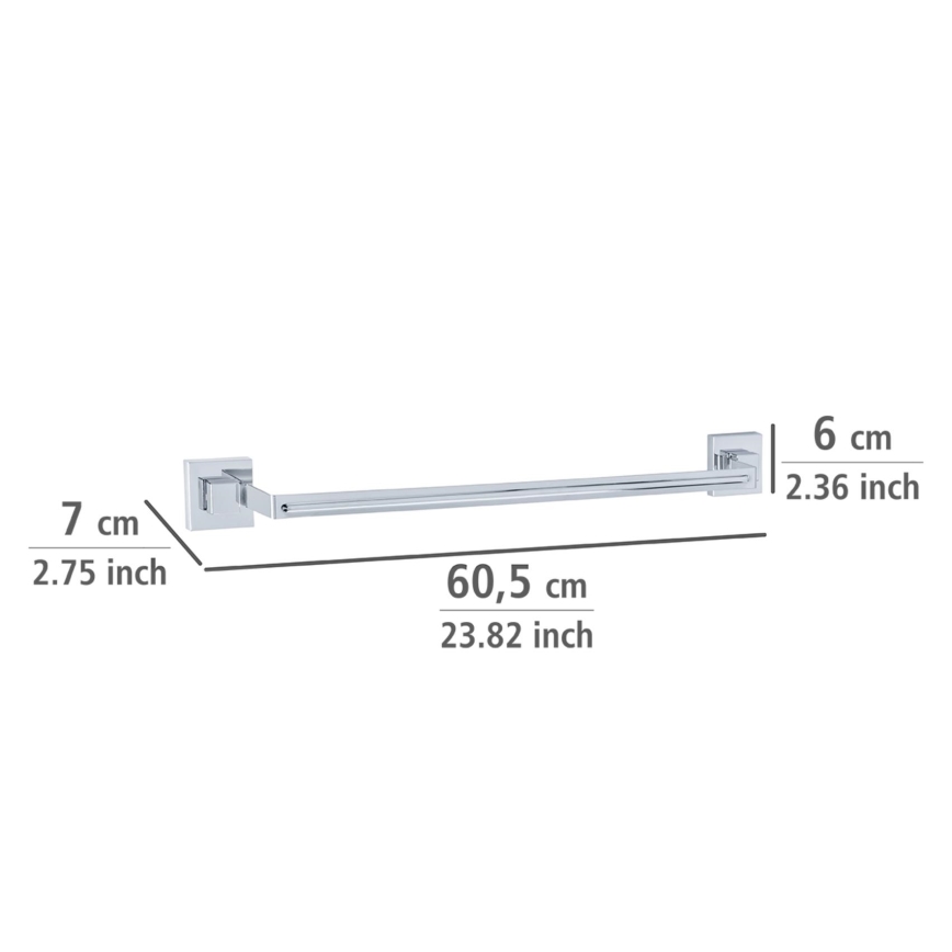 WENKO 22684100-Towel rail VACUUM-LOC QUADRO ED 60,5x6 cm silver/polished chrome