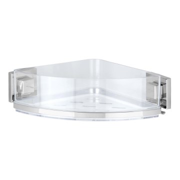 WENKO 22686100 - VACUUM-LOC QUADRO ED Corner Shelf 28 x 19.5 cm Silver/Clear
