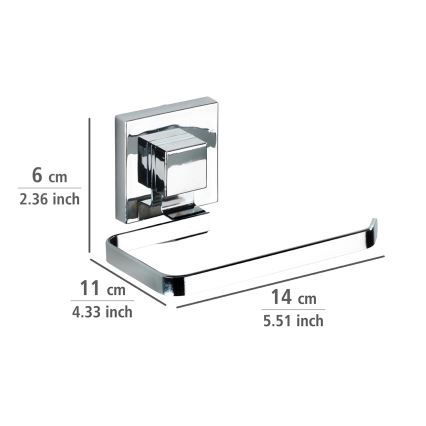 WENKO 22687100-Toilet paper holder VACUUM-LOC QUADRO ED 14x11 cm polished chrome