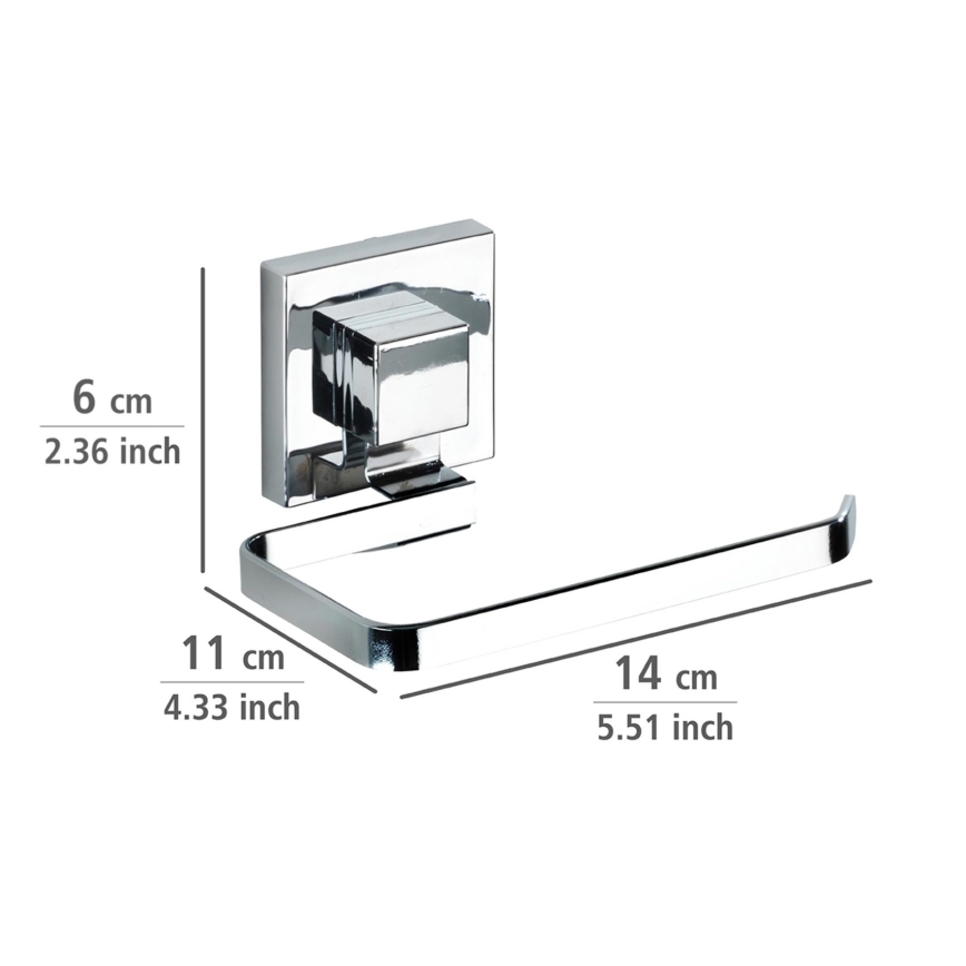 WENKO 22687100-Toilet paper holder VACUUM-LOC QUADRO ED 14x11 cm polished chrome
