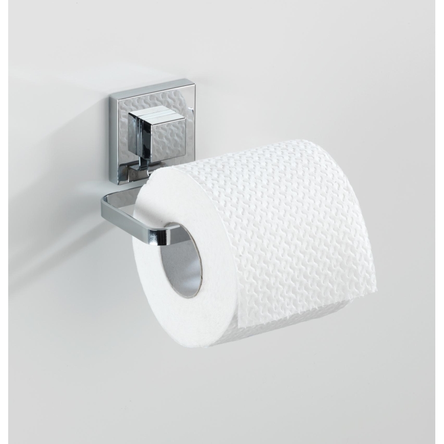WENKO 22687100-Toilet paper holder VACUUM-LOC QUADRO ED 14x11 cm polished chrome