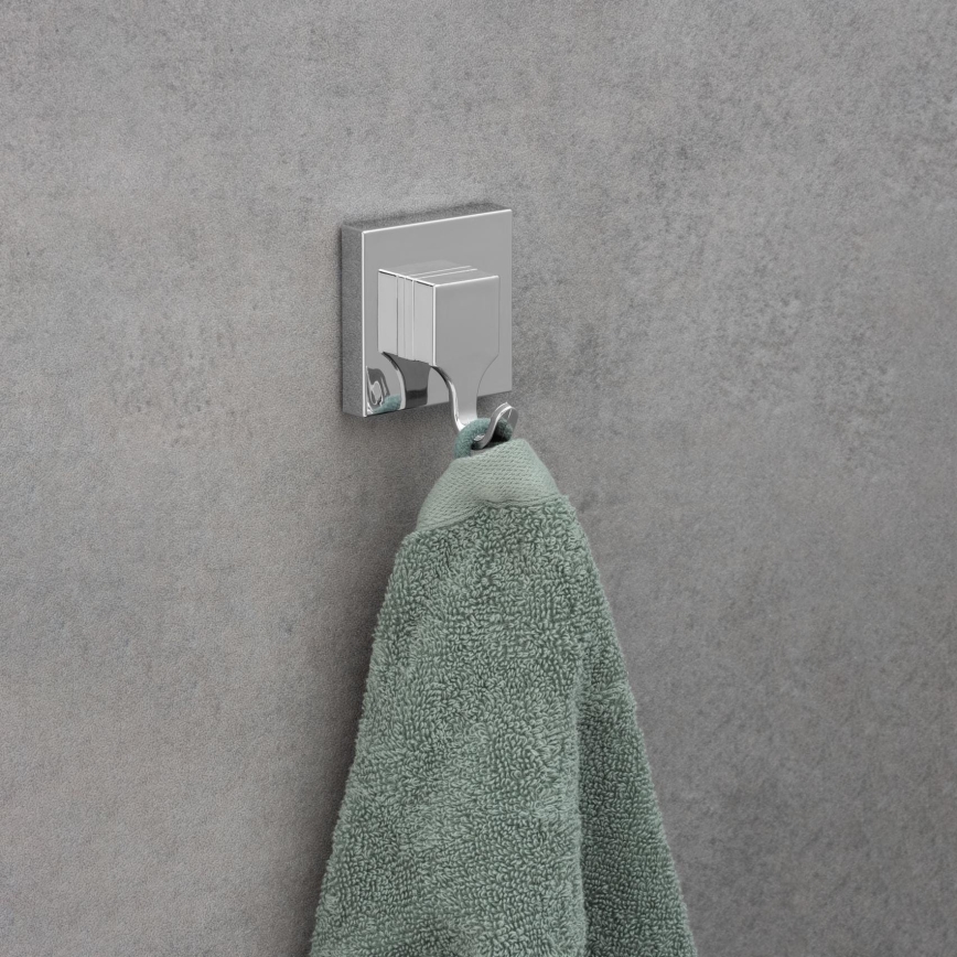 WENKO 22688100 - VACUUM-LOC QUADRO ED Hook 6 x 7 cm Silver / Polished Chrome