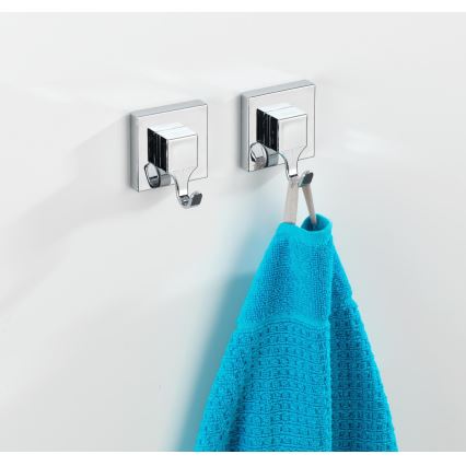 WENKO 22688100 - VACUUM-LOC QUADRO ED Hook 6 x 7 cm Silver / Polished Chrome