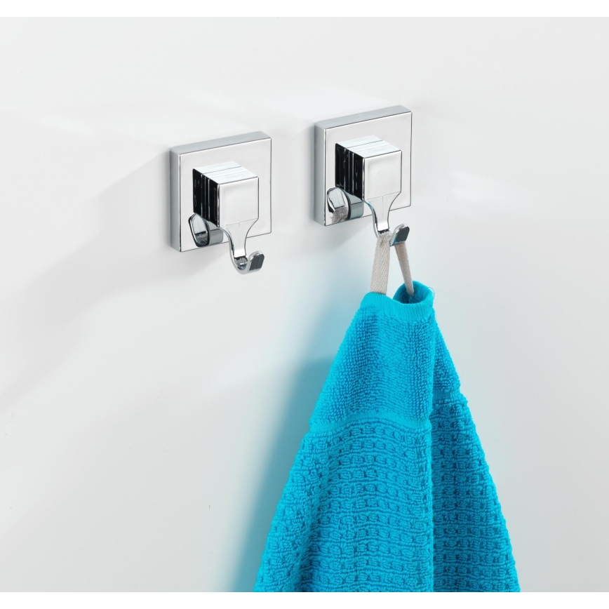 WENKO 22688100 - VACUUM-LOC QUADRO ED Hook 6 x 7 cm Silver / Polished Chrome