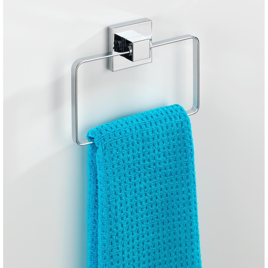 WENKO 22689100 - VACUUM-LOC QUADRO ED towel holder 18.5 x 14 cm silver/gloss chrome