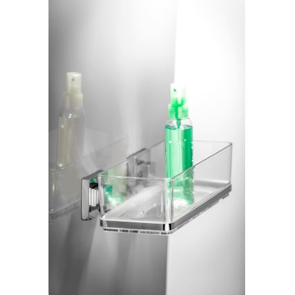 WENKO 22692100-Shelf VACUUM-LOC QUADRO ED 25,5x14 cm silver/clear