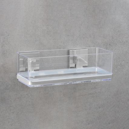 WENKO 22692100-Shelf VACUUM-LOC QUADRO ED 25,5x14 cm silver/clear