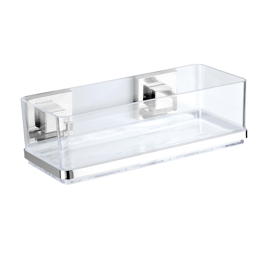 WENKO 22692100-Shelf VACUUM-LOC QUADRO ED 25,5x14 cm silver/clear
