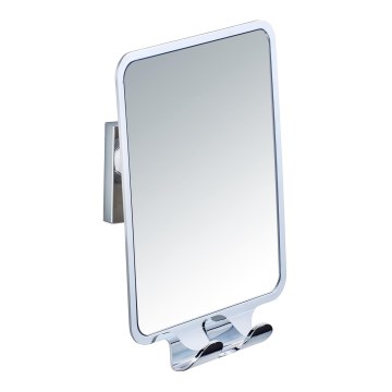WENKO 22693100 - Makeup Mirror VACUUM-LOC QUADRO ED 14 x 19.5 cm, Polished Chrome