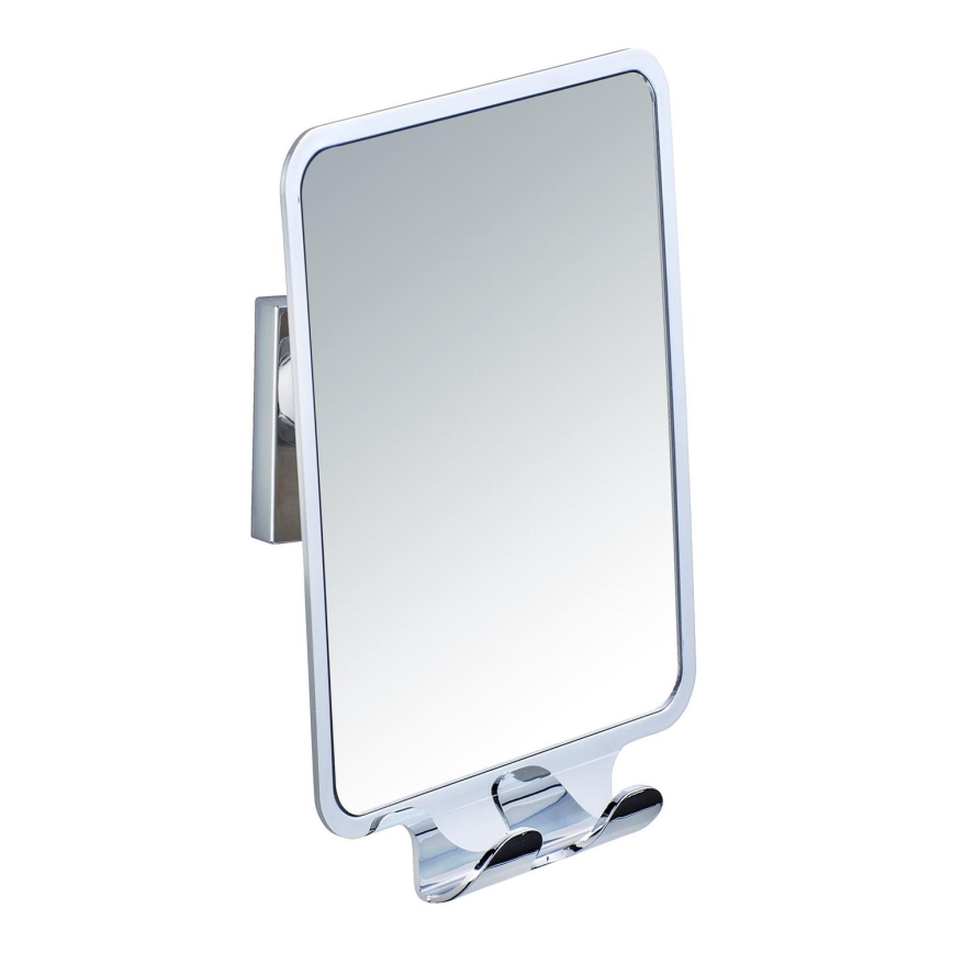 WENKO 22693100 - Makeup Mirror VACUUM-LOC QUADRO ED 14 x 19.5 cm, Polished Chrome