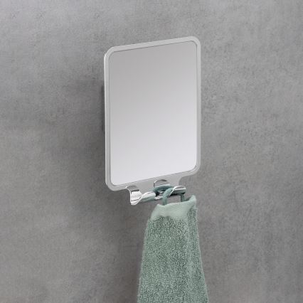 WENKO 22693100 - Makeup Mirror VACUUM-LOC QUADRO ED 14 x 19.5 cm, Polished Chrome