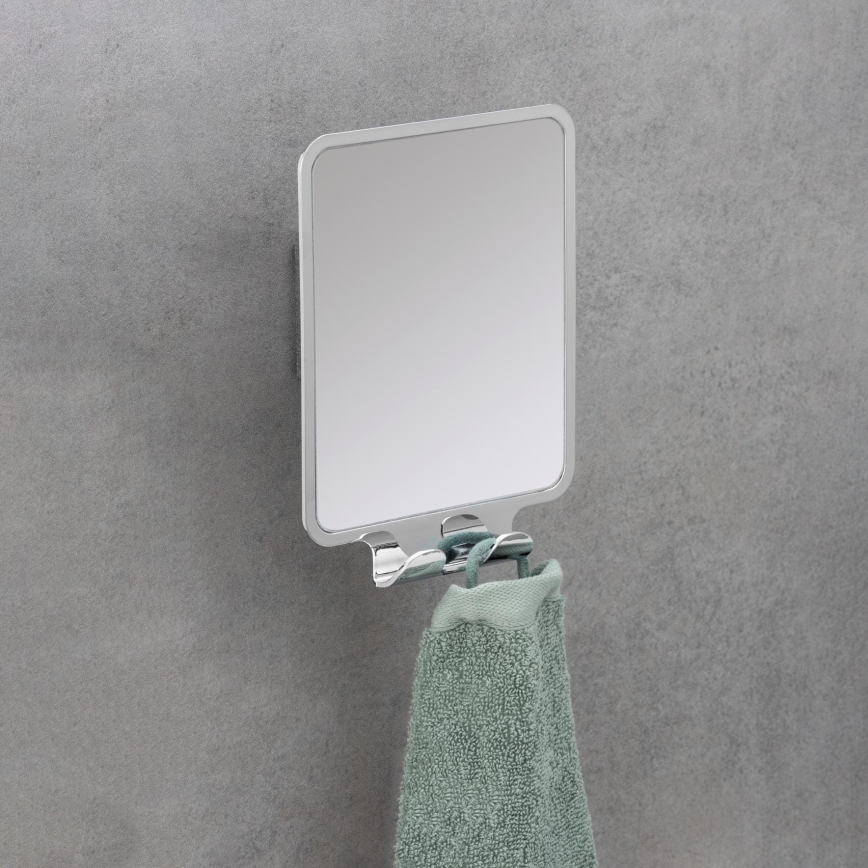 WENKO 22693100 - Makeup Mirror VACUUM-LOC QUADRO ED 14 x 19.5 cm, Polished Chrome