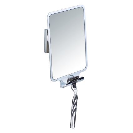 WENKO 22693100 - Makeup Mirror VACUUM-LOC QUADRO ED 14 x 19.5 cm, Polished Chrome