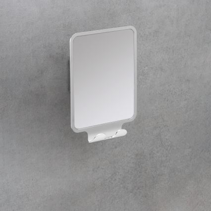 WENKO 22693100 - Makeup Mirror VACUUM-LOC QUADRO ED 14 x 19.5 cm, Polished Chrome