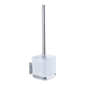 WENKO 22695100-WC VACUUM-LOC QUADRO ED Toilet Brush 9.5 x 37 cm, Silver/Glossy Chrome/Clear