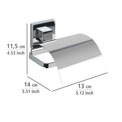 WENKO 22696100- VACUUM-LOC QUADRO ED Toilet Paper Holder 13x14 cm Polished Chrome