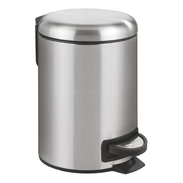 WENKO 22702100 - LEMAN Waste Bin 17x25 cm stainless steel/satin/black
