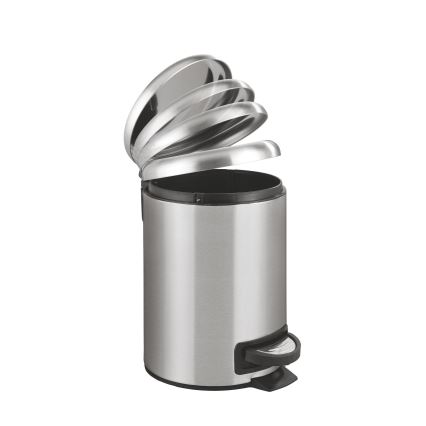 WENKO 22702100 - LEMAN Waste Bin 17x25 cm stainless steel/satin/black