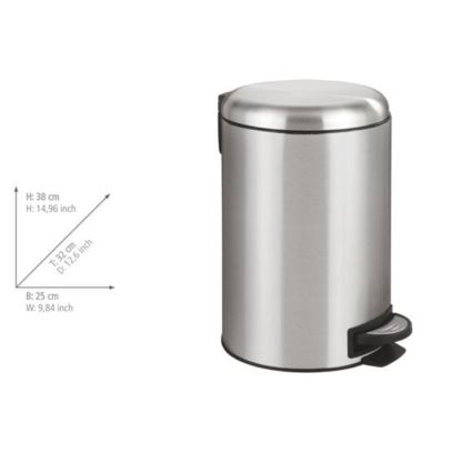 WENKO 22703100 - LEMAN Bin 25x38 cm stainless steel/satin/black