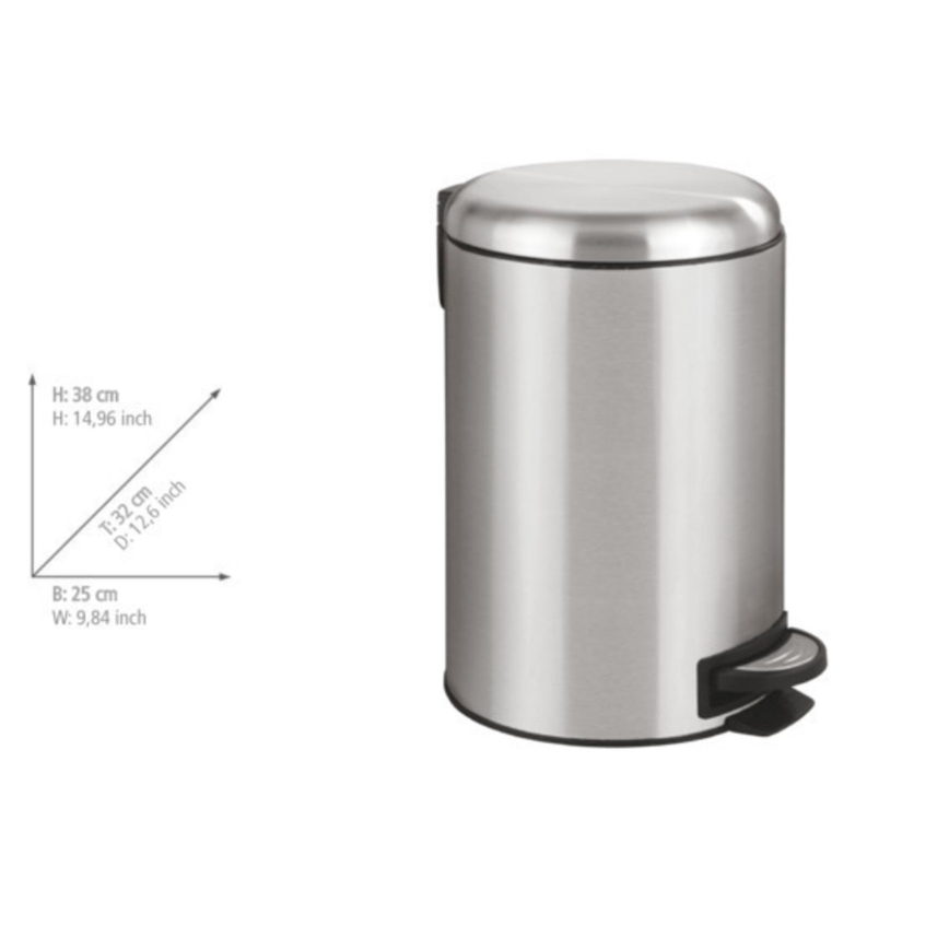 WENKO 22703100 - LEMAN Bin 25x38 cm stainless steel/satin/black